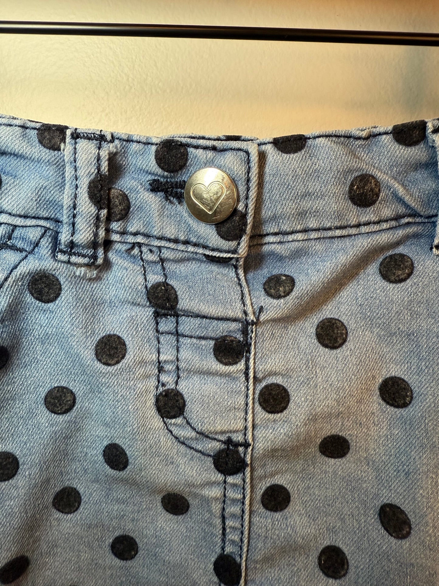 3T anko polka dot jean skirt